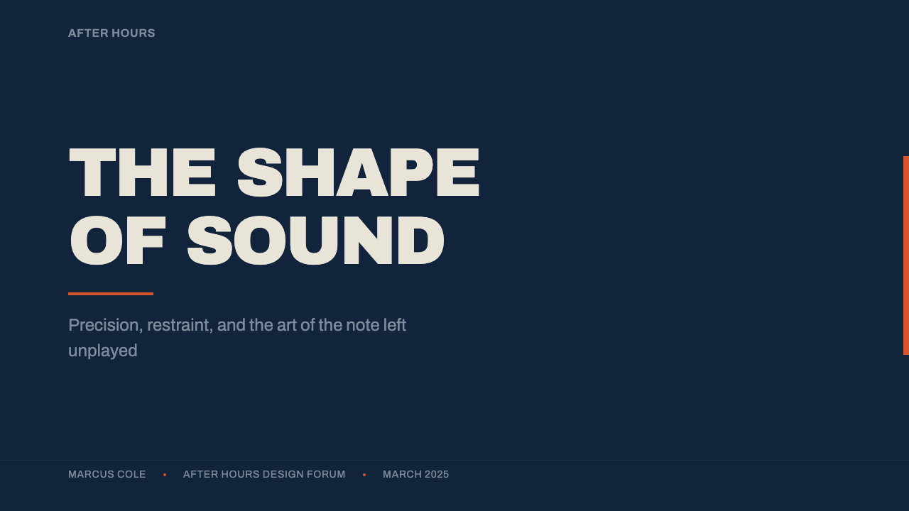 Blue Note Jazz design style applied to a Slide · cover