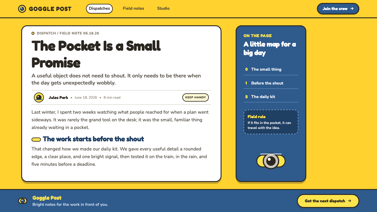 Minions (Despicable Me, 2010) design style applied to a Article page