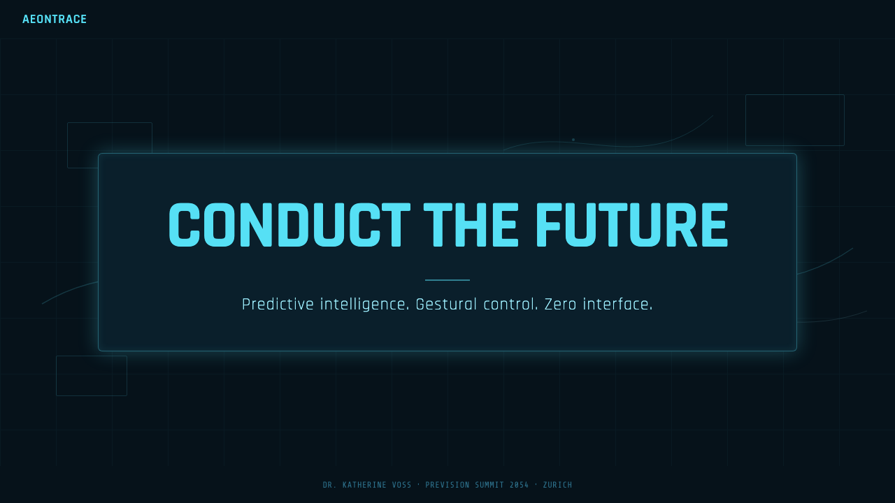 Minority Report Gestural UI 设计风格用在幻灯片 · 封面上