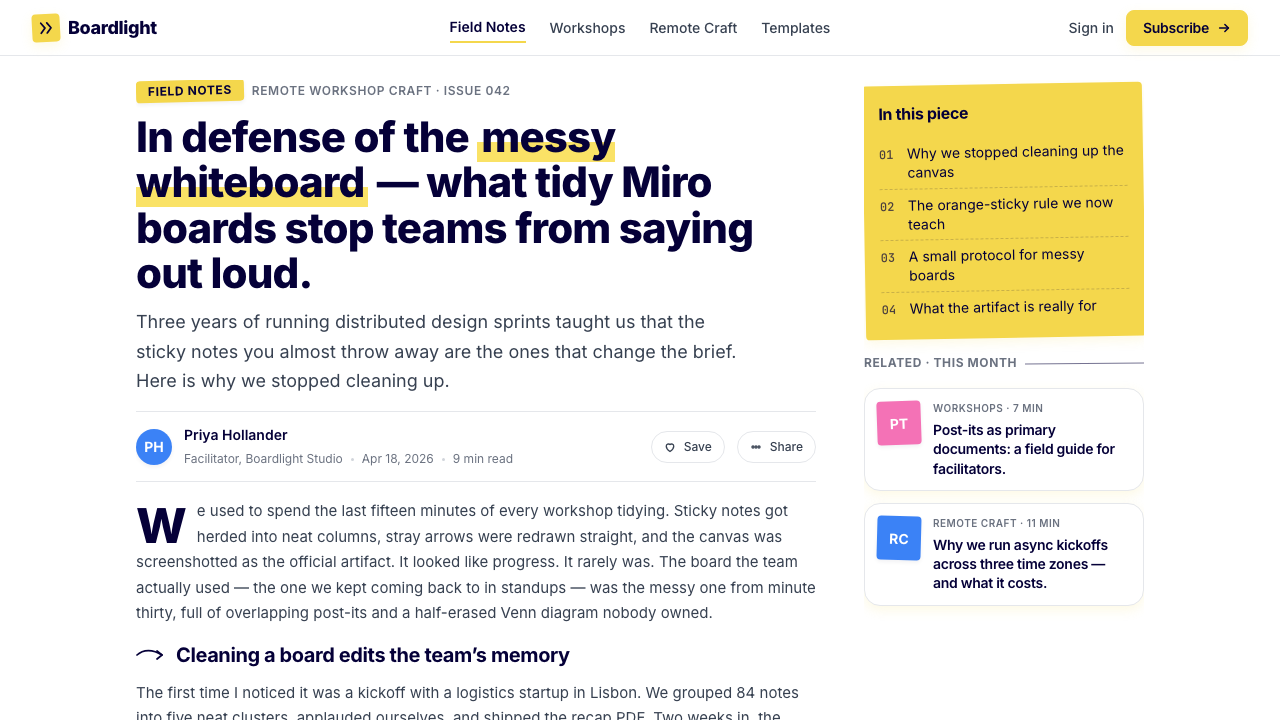 Miro Collab Yellow 设计风格用在文章页上