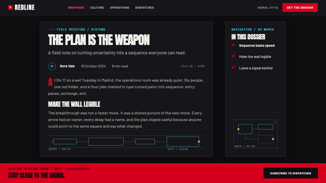 Money Heist (La Casa de Papel) design style applied to a Article page