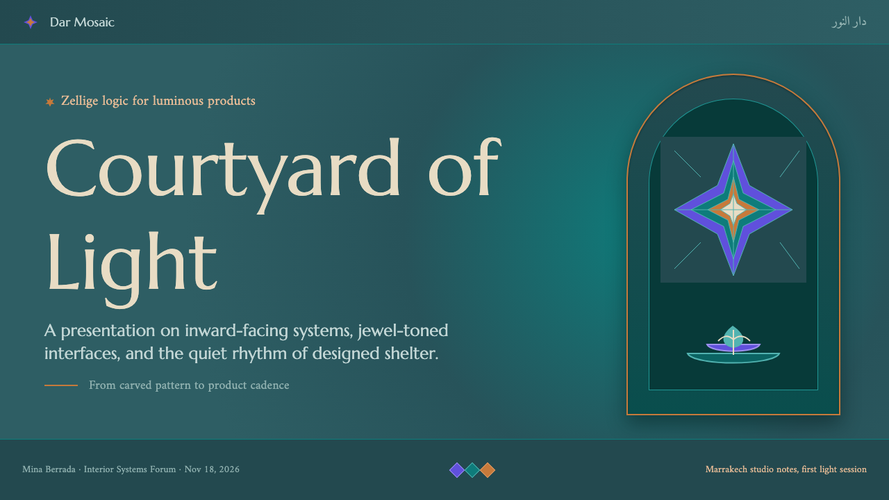Moroccan Riad design style applied to a Slide · cover