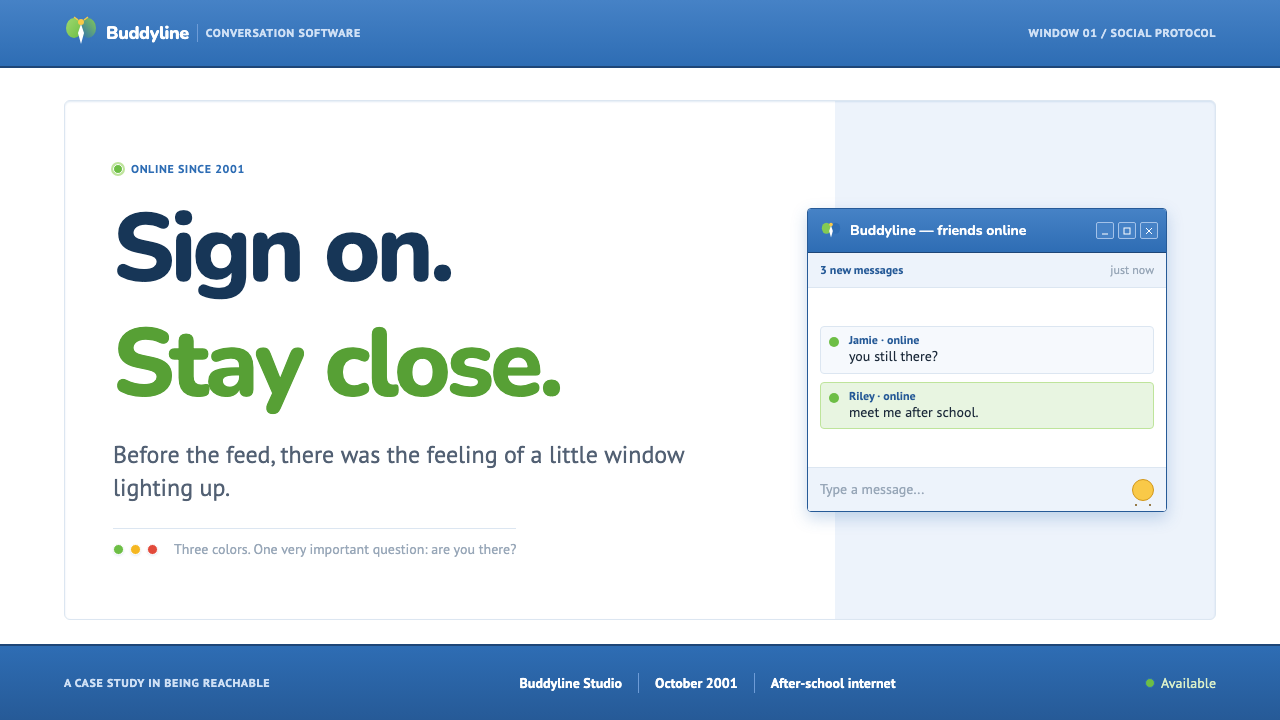 MSN Messenger (2001) design style applied to a Slide · cover