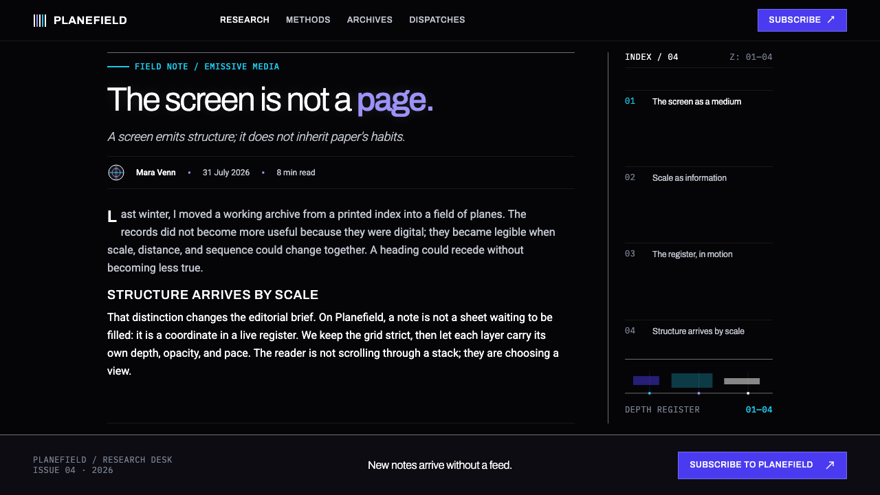 Muriel Cooper MIT design style applied to a Article page