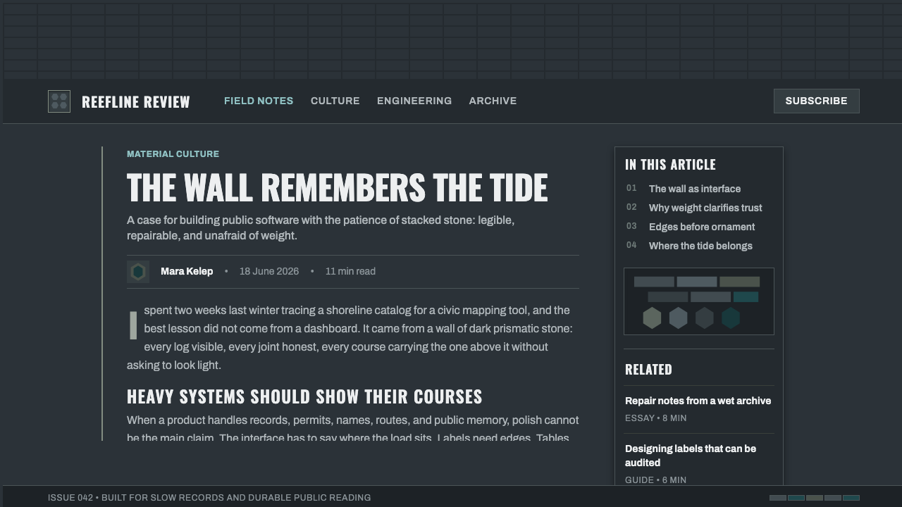Nan Madol Basalt Megalith design style applied to a Article page