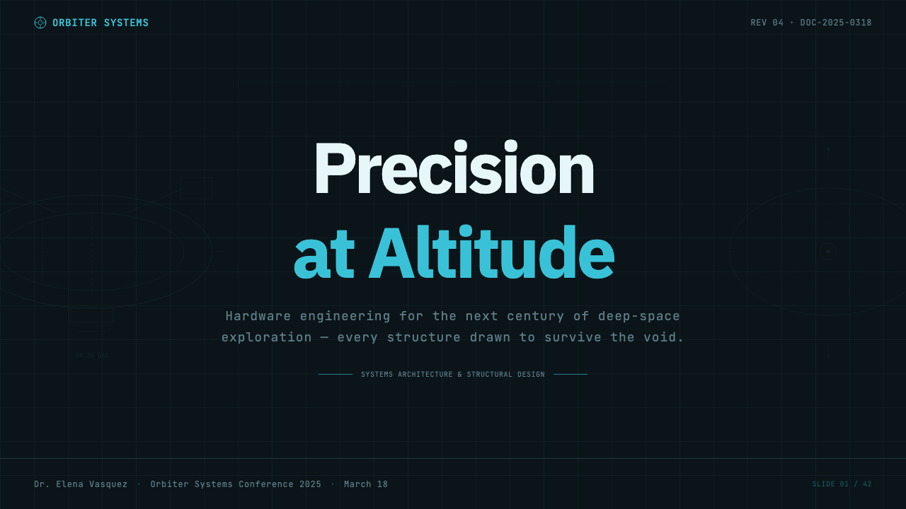Spacecraft Schematic design style applied to a Slide · cover