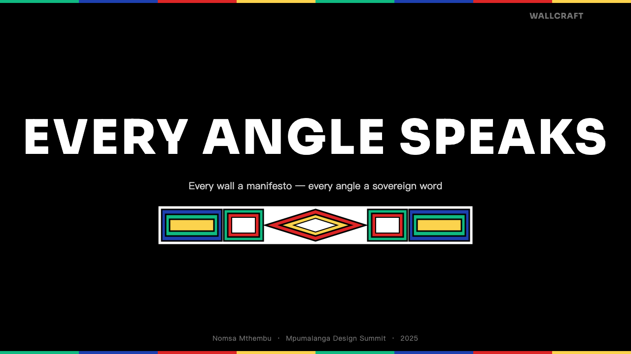 Ndebele Geometric Mural 设计风格用在幻灯片 · 封面上