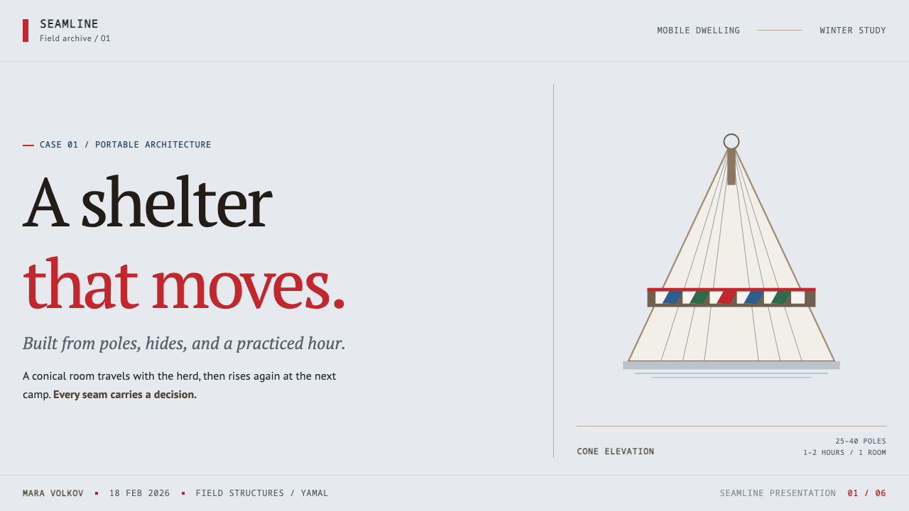 Nenets Chum design style applied to a Slide · cover