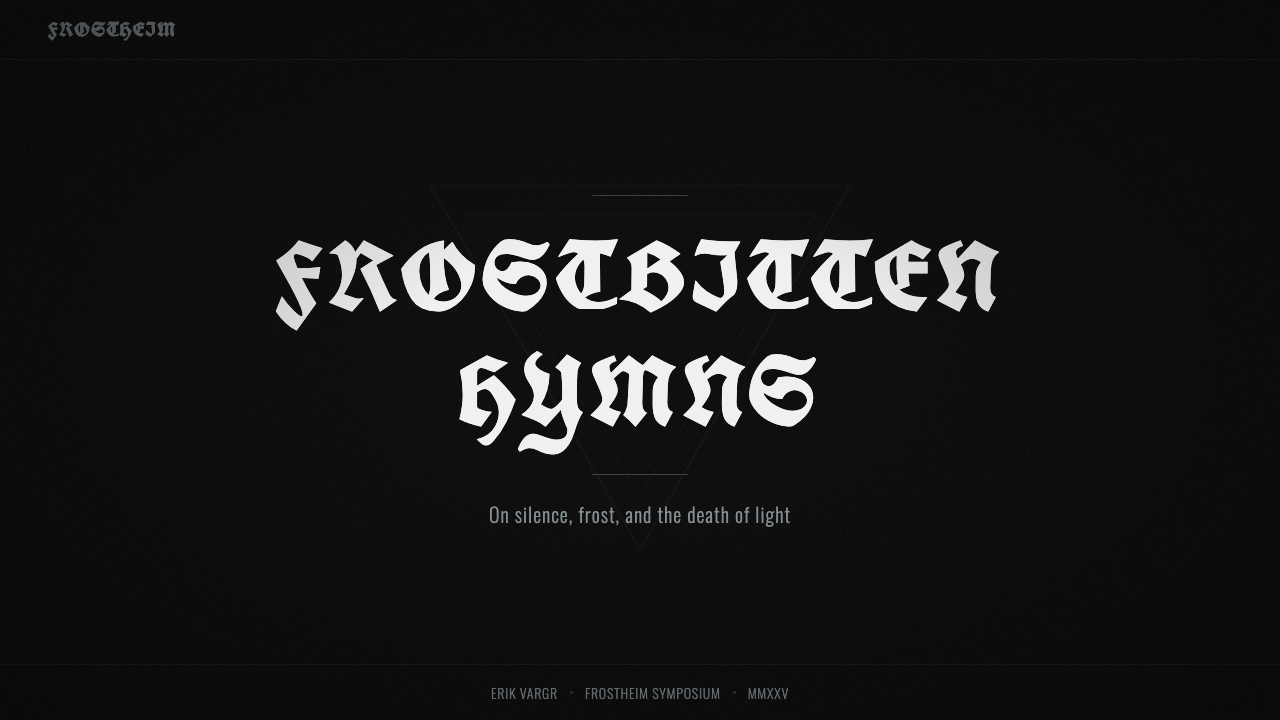 Nordic Black Metal design style applied to a Slide · cover