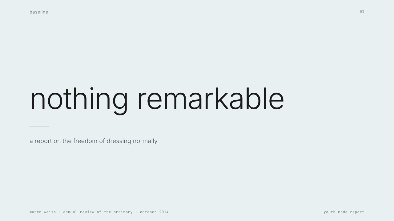 Normcore (2014) design style applied to a Slide · cover
