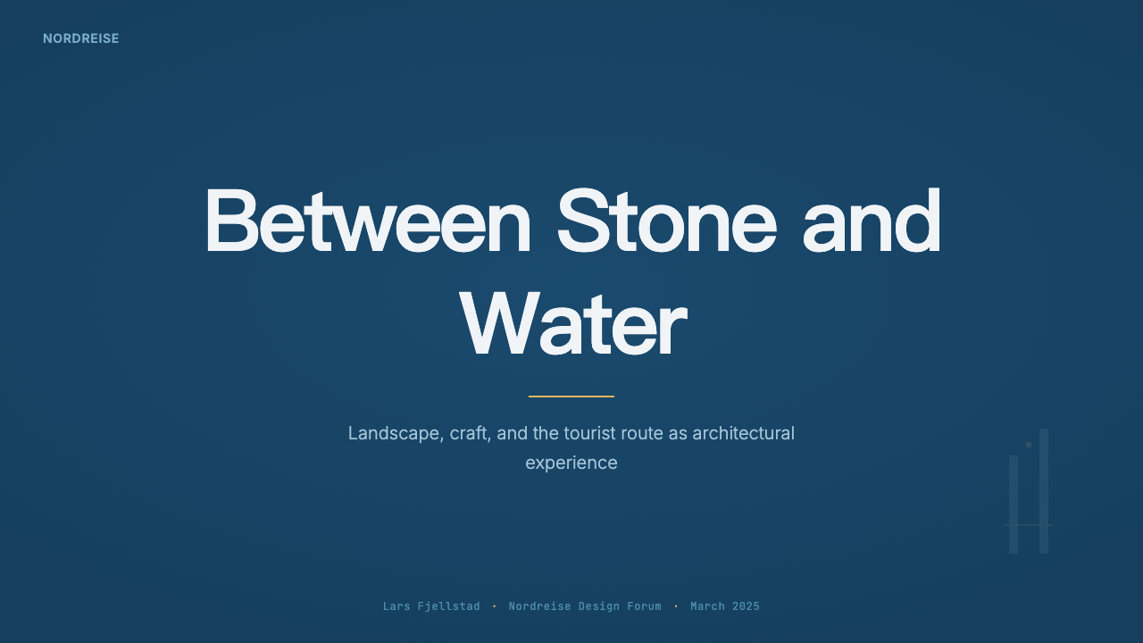 Norwegian Fjord Tourism design style applied to a Slide · cover