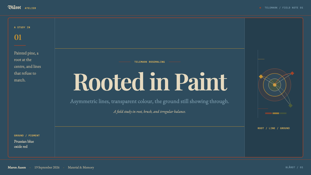 Telemark Rosemaling design style applied to a Slide · cover