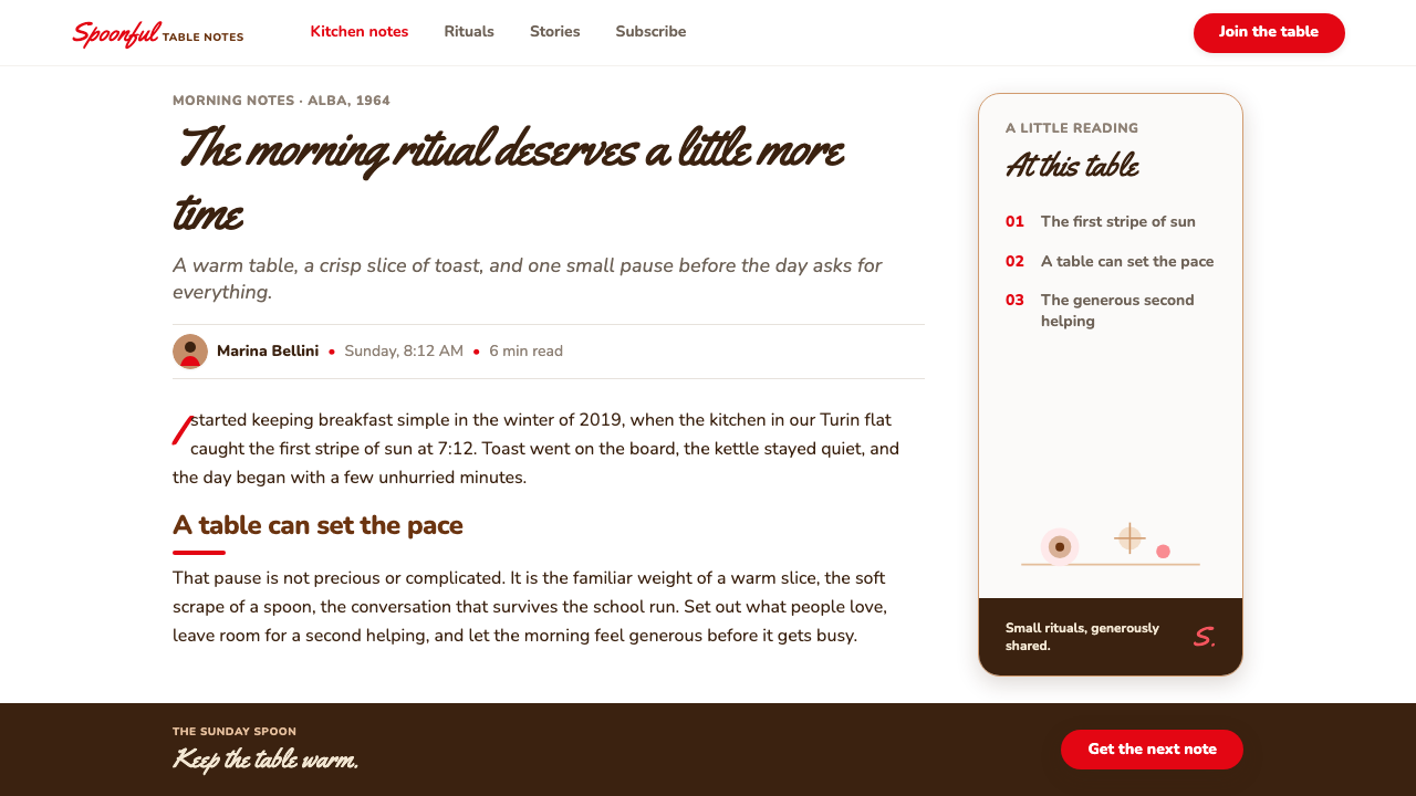 Nutella (1964) design style applied to a Article page