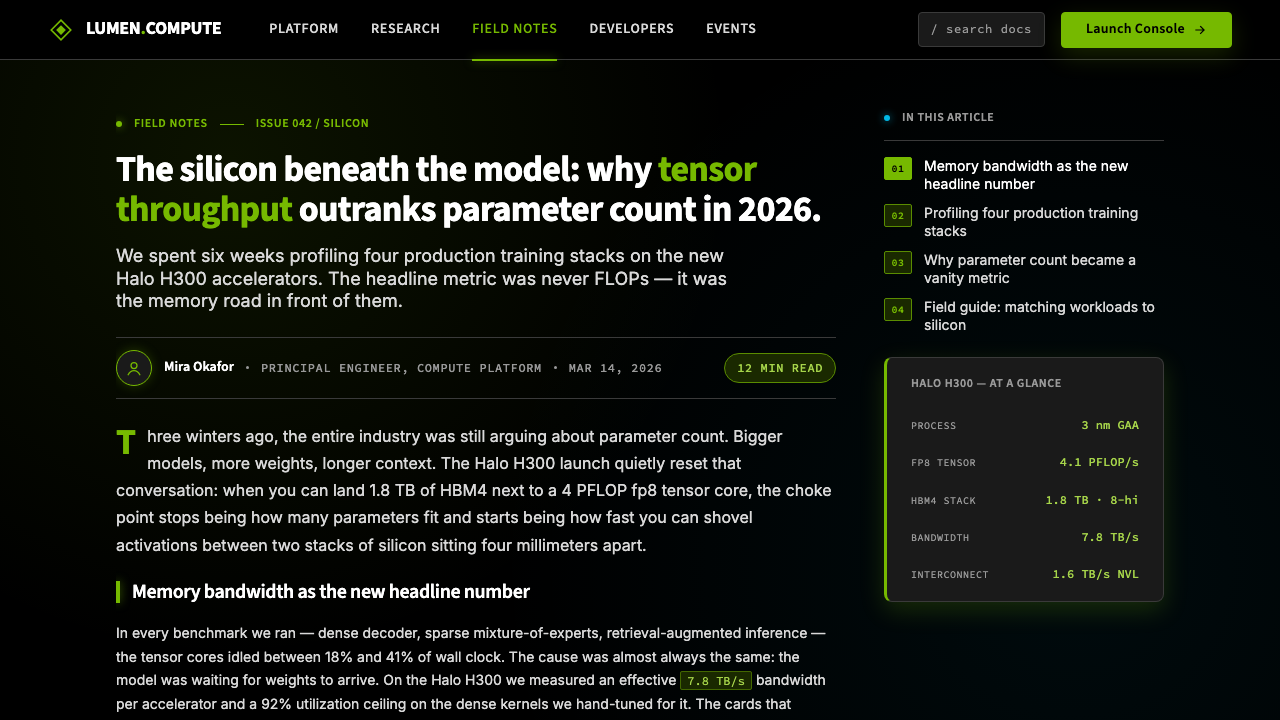 NVIDIA GPU Green-Black 设计风格用在文章页上