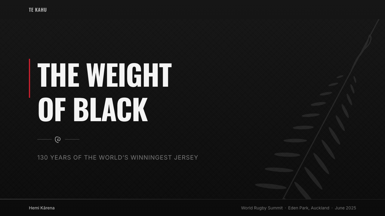 NZ All Blacks Rugby Haka Fern design style applied to a Slide · cover