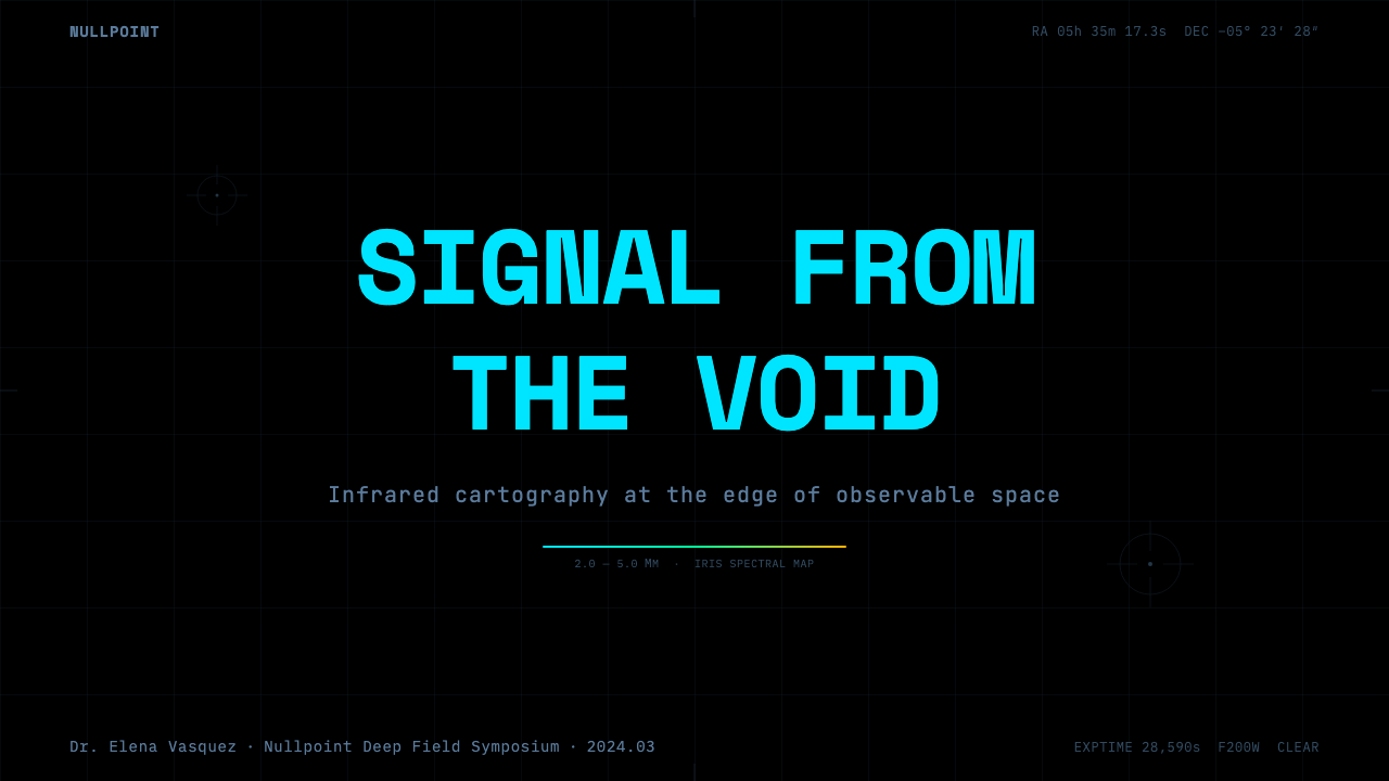 Deep Space Observatory design style applied to a Slide · cover