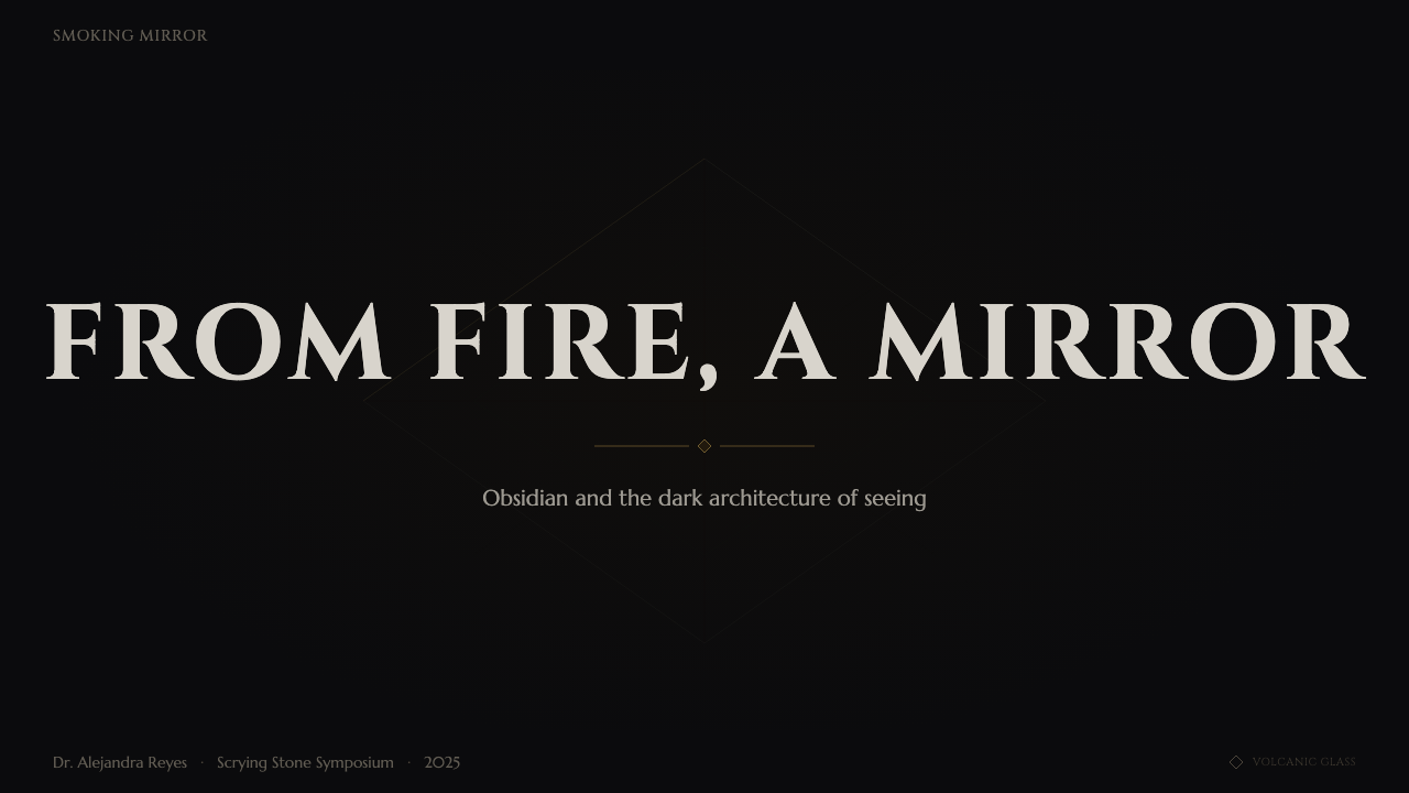 Obsidian Volcanic Glass design style applied to a Slide · cover