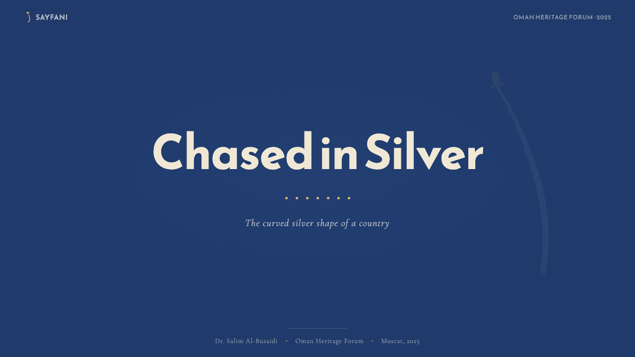 Omani Khanjar Silver Dagger design style applied to a Slide · cover