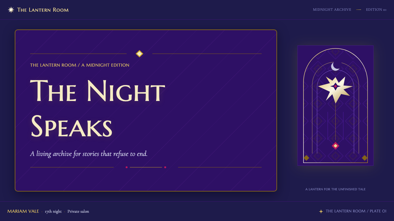 One Thousand and One Nights design style applied to a Slide · cover