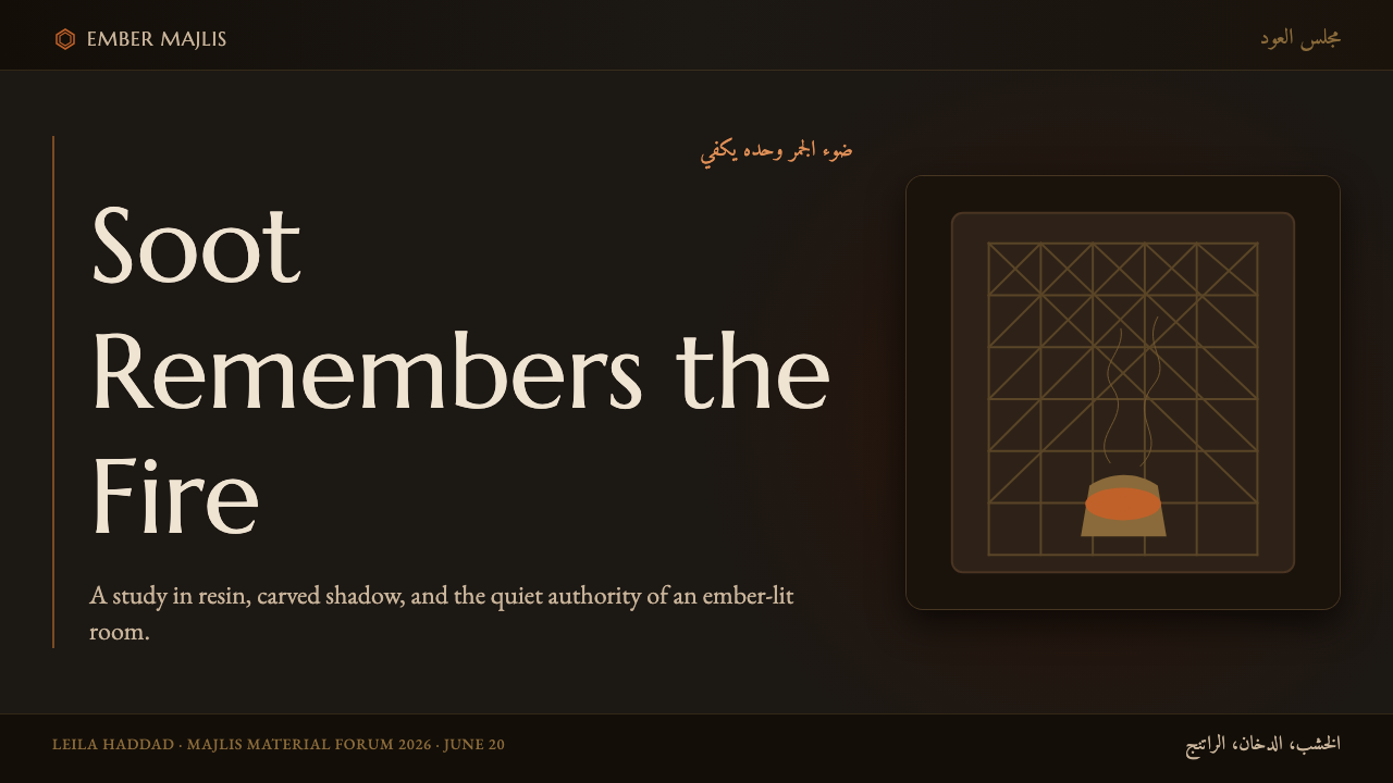 Oud Incense Mashrabiya 设计风格用在幻灯片 · 封面上