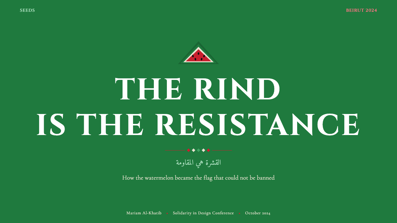 Palestinian Watermelon (2021) design style applied to a Slide · cover