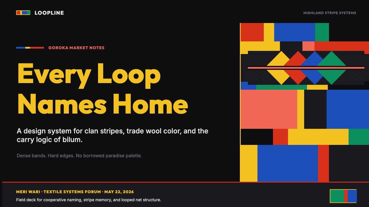 PNG Bilum (Looped String Bag) design style applied to a Slide · cover