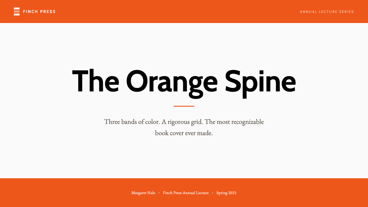 Penguin Classics Orange 设计风格用在幻灯片 · 封面上