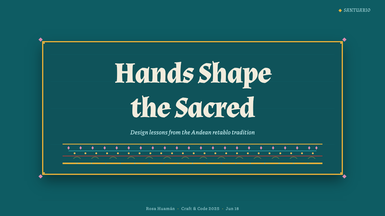 Ayacucho Retablo Box design style applied to a Slide · cover