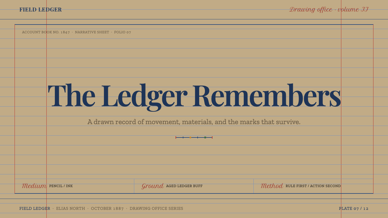 Plains Ledger Drawing design style applied to a Slide · cover