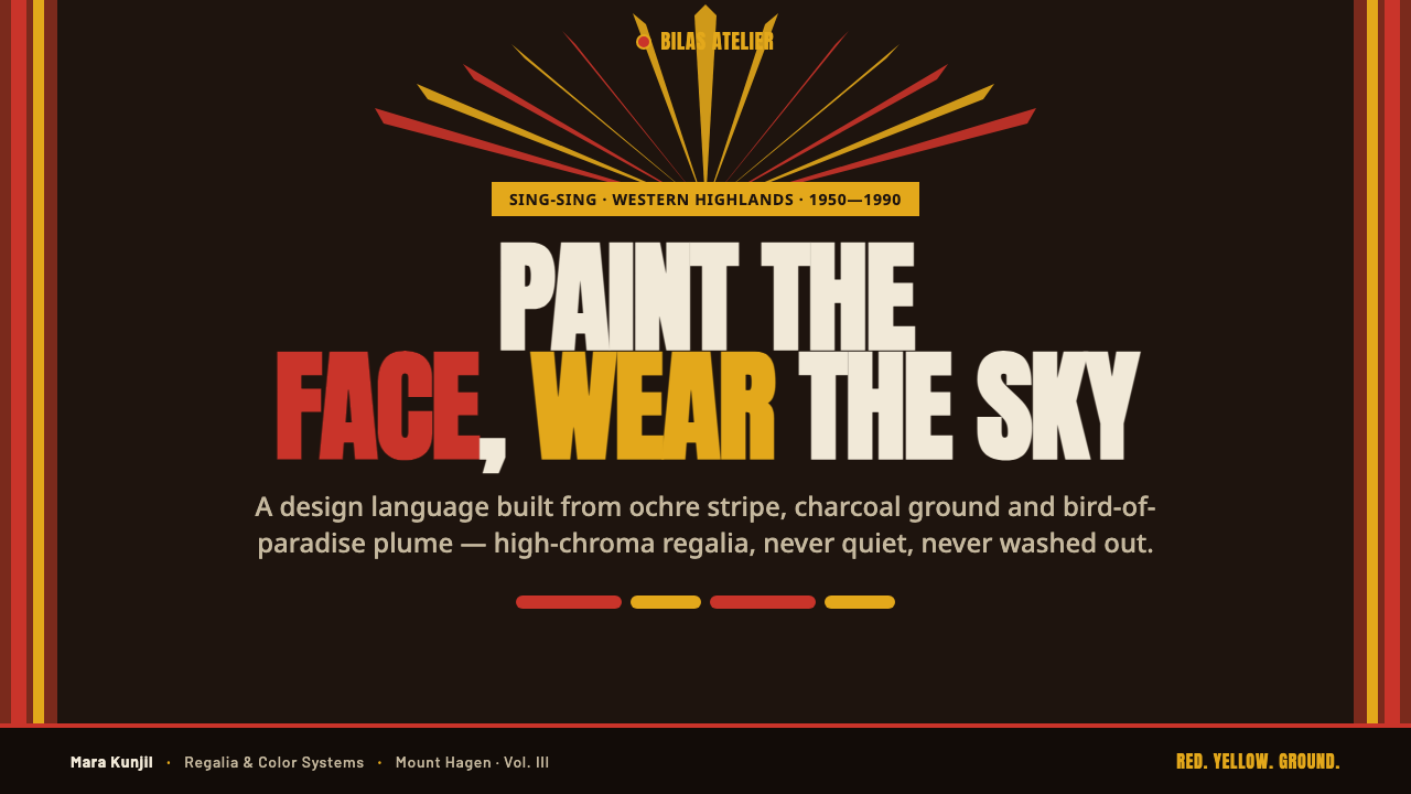 PNG Highlands Bilas 设计风格用在幻灯片 · 封面上