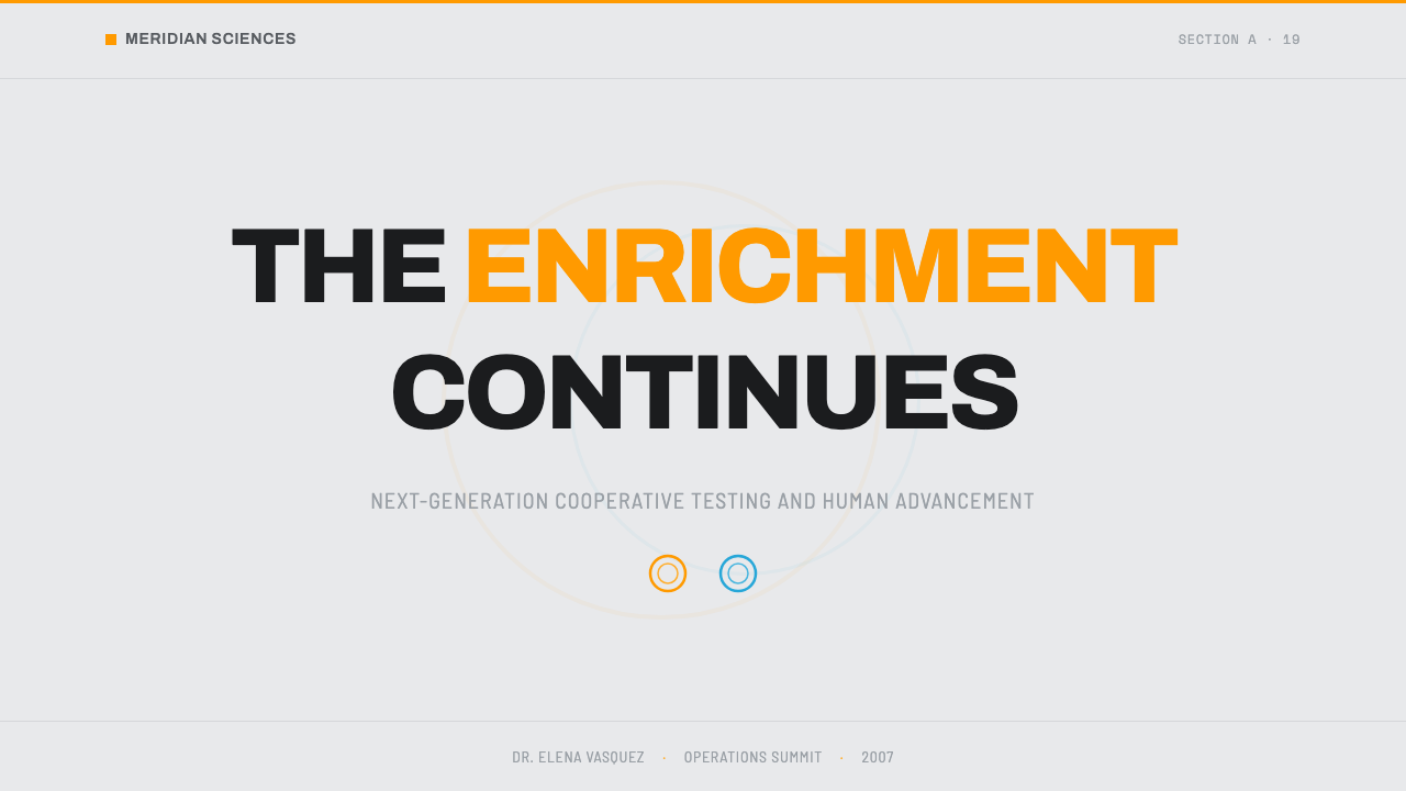 Aperture Science design style applied to a Slide · cover