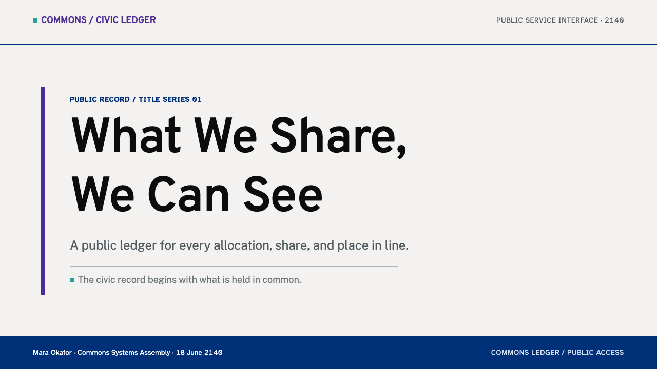 Post-Scarcity Civic design style applied to a Slide · cover