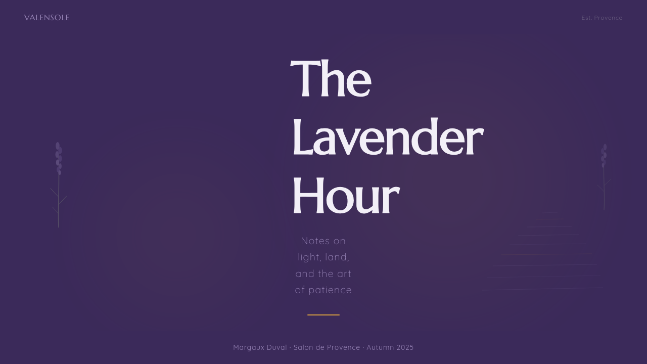Provence Lavender 设计风格用在幻灯片 · 封面上