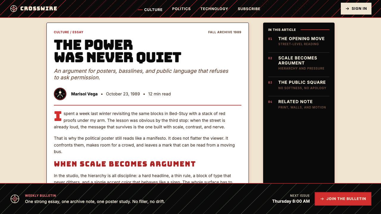 Public Enemy — Fight the Power 设计风格用在文章页上