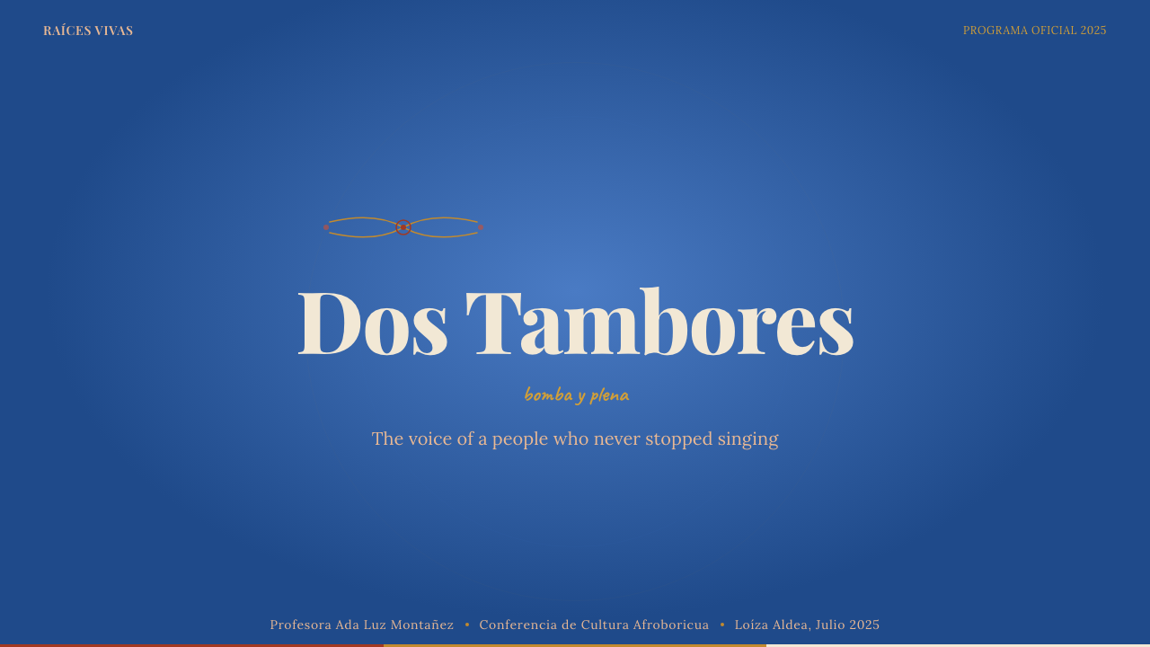 Puerto Rican Bomba & Plena design style applied to a Slide · cover
