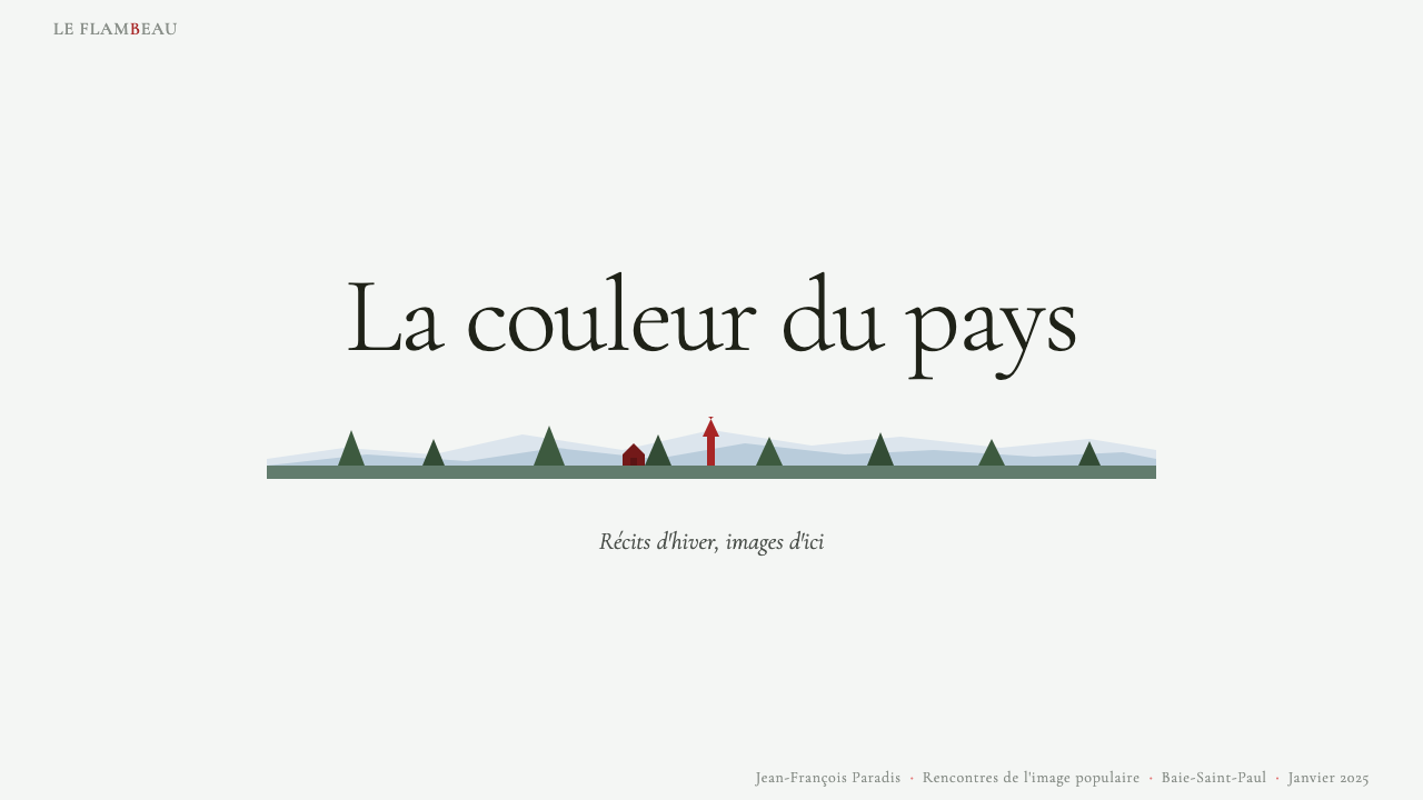 Quebec Clarence Gagnon Folk Naïf design style applied to a Slide · cover