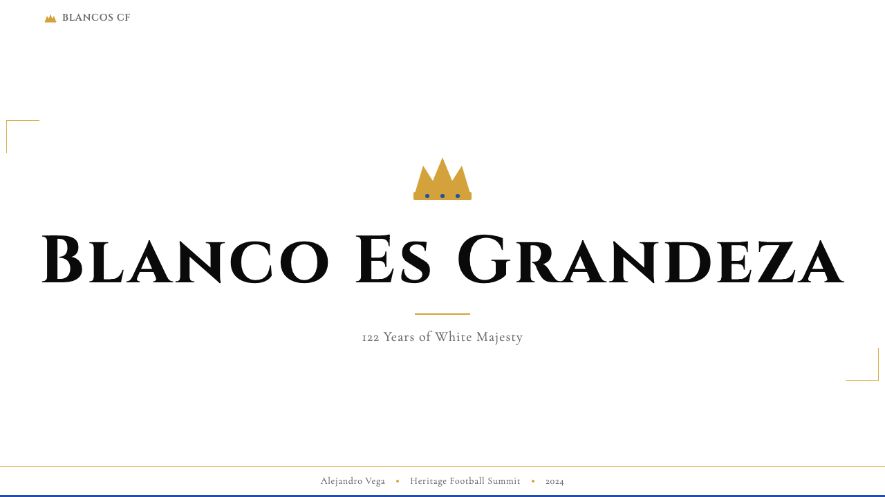 Real Madrid (Blanco) 设计风格用在幻灯片 · 封面上