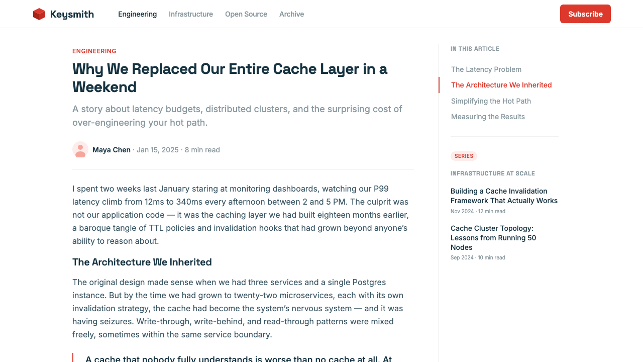 Redis Cache Red 设计风格用在文章页上