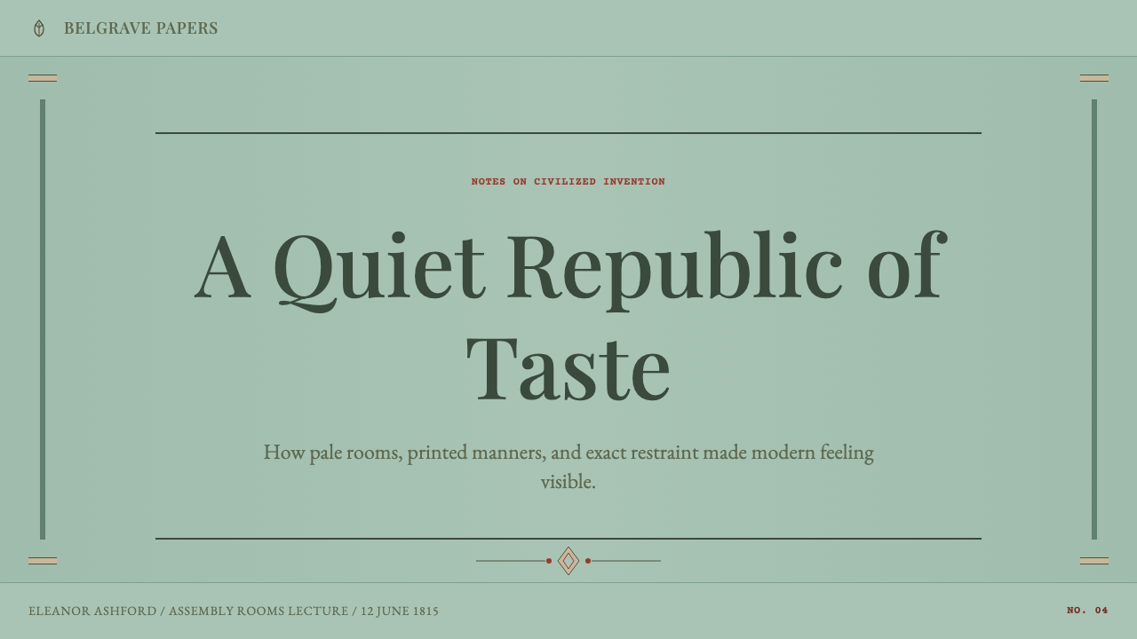 Regency England design style applied to a Slide · cover