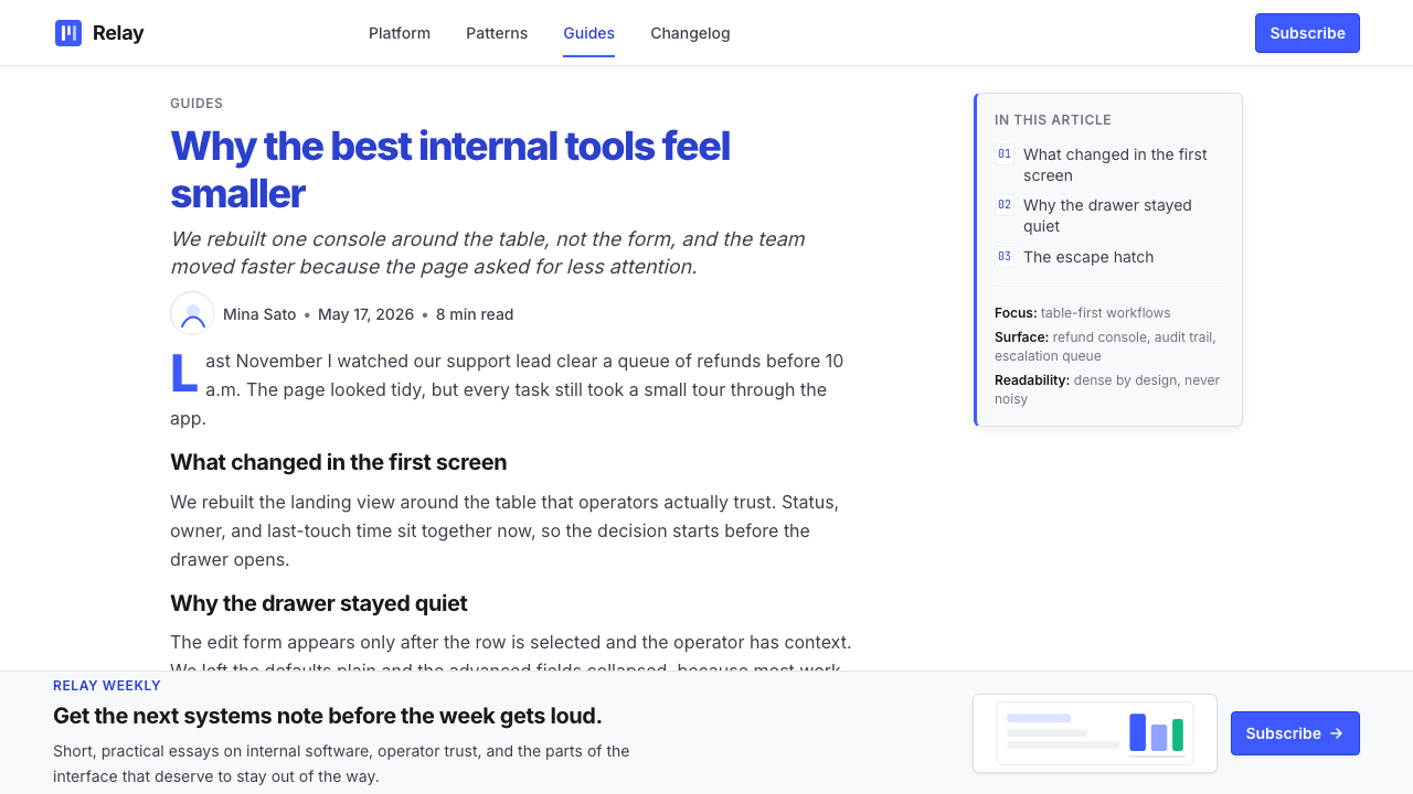 Retool Internal-Tools Red 设计风格用在文章页上