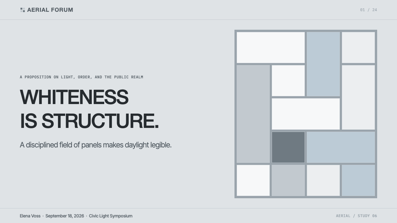 Richard Meier White Architecture design style applied to a Slide · cover