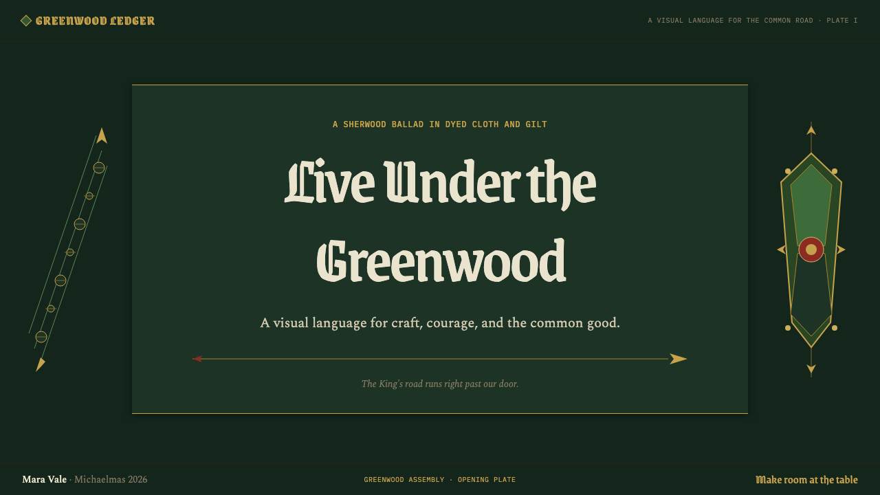 Robin Hood (Sherwood ballad) design style applied to a Slide · cover
