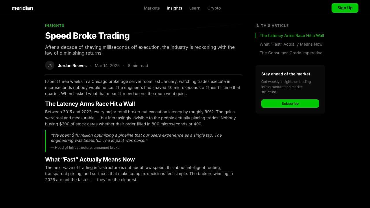Robinhood 2023 设计风格用在文章页上