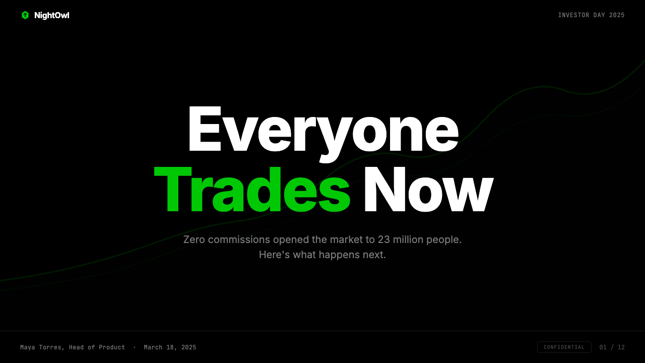 Robinhood 2023 设计风格用在幻灯片 · 封面上