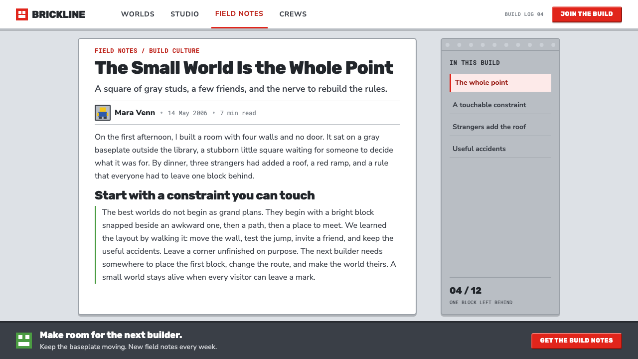 Roblox (2006) design style applied to a Article page