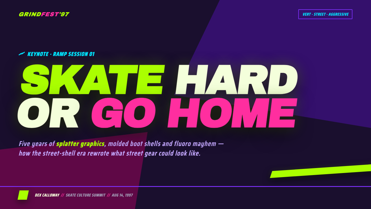 90s Aggressive Inline Skate design style applied to a Slide · cover