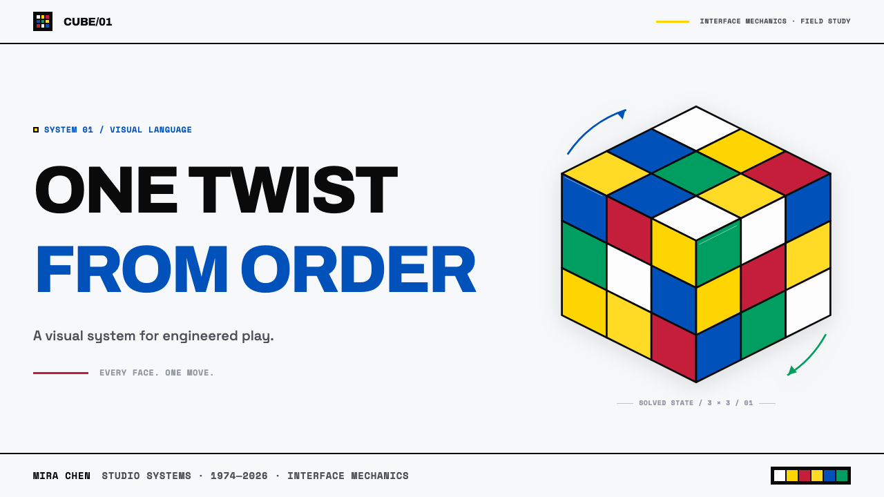 Rubik's Cube (1974) design style applied to a Slide · cover