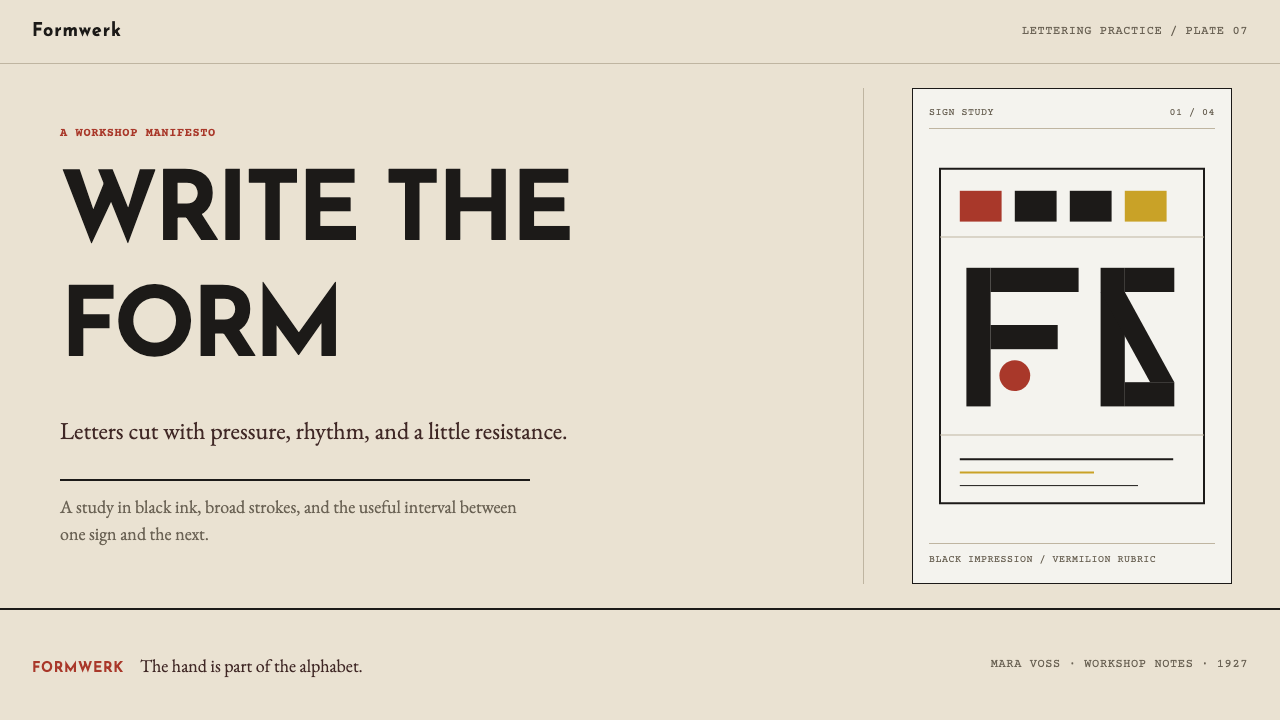 Rudolf Koch Lettering design style applied to a Slide · cover