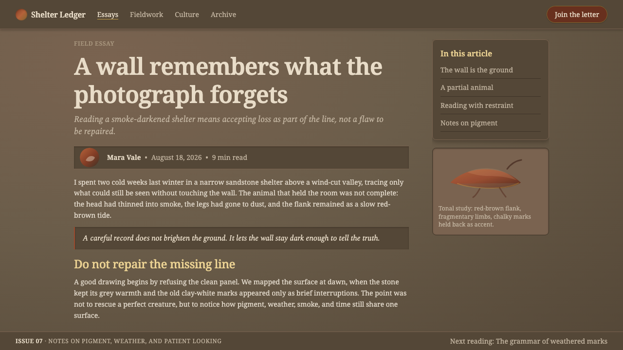 San Rock Art Drakensberg design style applied to a Article page