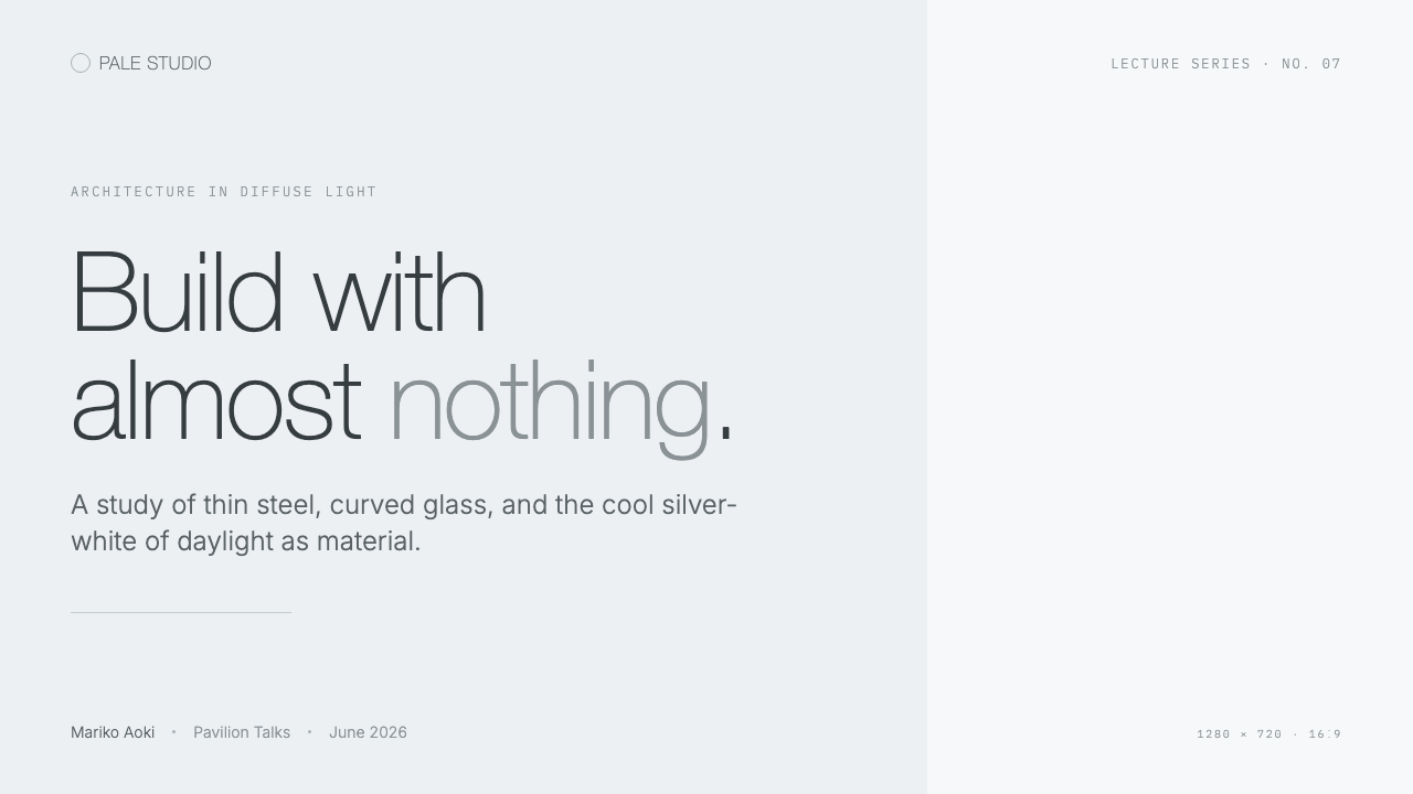SANAA White Lightness design style applied to a Slide · cover
